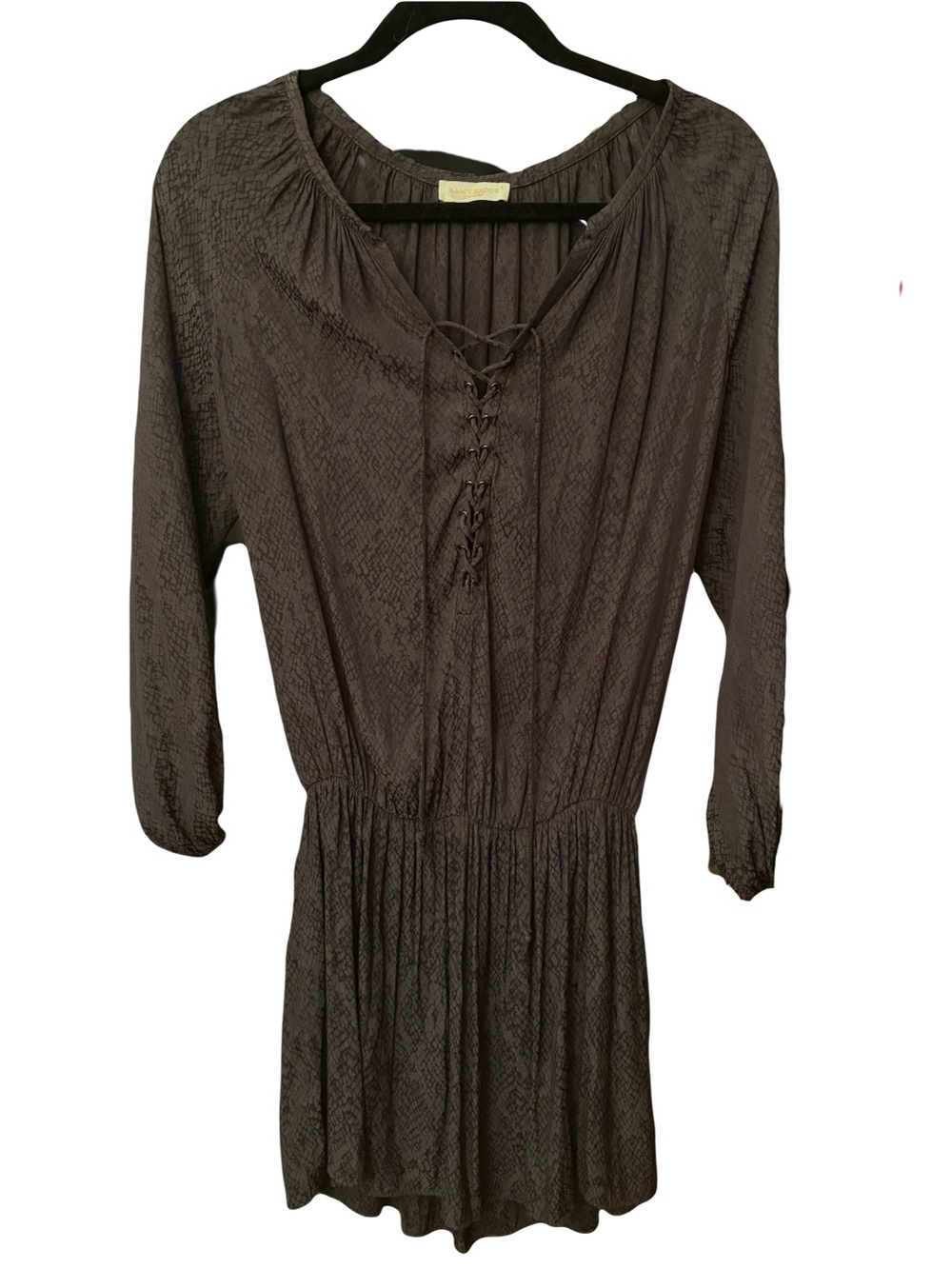 Ramy Brook Lace-Up Mini Dress Long Sleeve